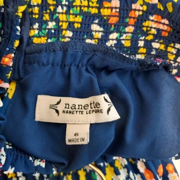 Nanette Lepore Pleated  Floral Smocked Sleeveless A Line Dress NWT - Picture 16 of 16